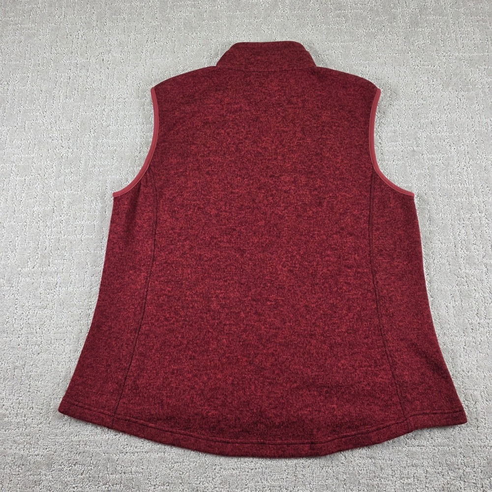 Orvis Womens XL Burnt Orange Heathered Sweater Fleece Full Zip Vest Pockets Fall - Picture 4 of 8